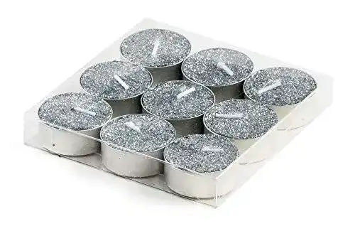 Teelichter mit Glitzer in Silber – 36 Stück