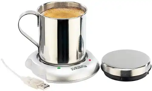 USB Tassenwärmer Pearl – Warmhalteplatte mit Isolier-Tasse