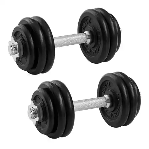 Kurzhanteln Songmics 2 x 15 kg Hantelset aus Gusseisen für Fitness