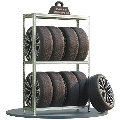 Reifenregal Monzana für 8 Reifen 795 kg – 180 x 120 x 40 cm mit Gummischutz