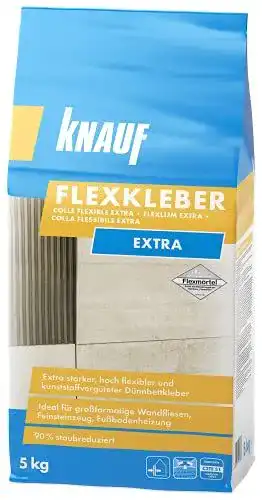 Knauf Flexkleber eXtra 5 kg – Staubreduzierter Fliesenkleber