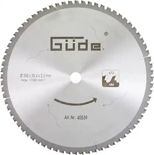 Kreissägeblatt Güde 40539 Metall HM 355×25,4x72Z
