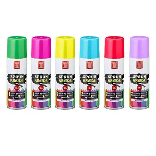 Hafeehoo Kreidespray 6er Set in 6 Farben abwaschbar