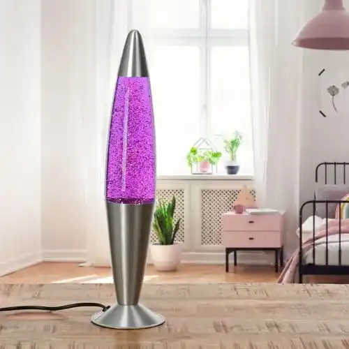 Lavalampe Easylight in lila mit Glitter und E14 Fassung 25W