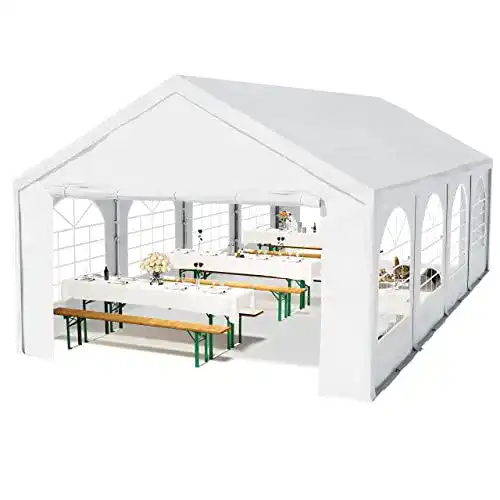 Partyzelt von TOOLPORT 4×8 m mit PE Plane und 450 N Reißkraft