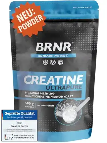 Creatin Monohydrat Pulver von Brnr – 500g reines Creatin-Pulver