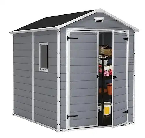 Gartenhaus aus Kunststoff Keter Manor 6×8 DD in Grau
