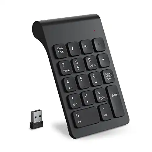 Kabelloser Ziffernblock Cimetech 2,4 GHz mit 18 Tasten für Computer