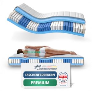Rollmatratze 140 x 200 cm mit Taschenfederkern und Lyocell Bezug