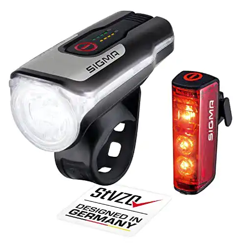 Sigma LED Fahrradlicht Set Aura 80 und Blaze mit Bremsfunktion