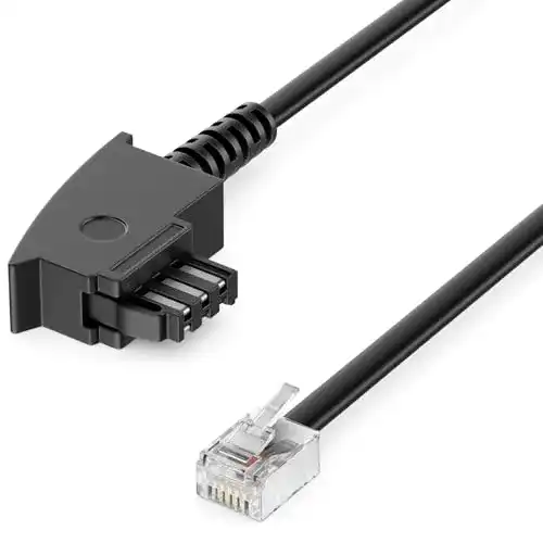 Telefonkabel Deleycon 3,0 m TAE-F Stecker auf RJ11 Stecker