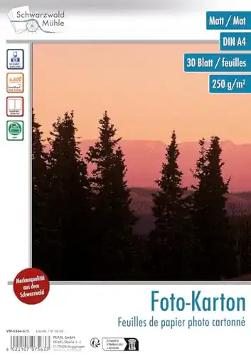 Fotopapier matt von Schwarzwald Mühle, beidseitig, 30 Blatt