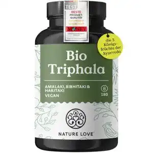 Triphala Nature Love Bio Kapseln – 500mg pro Kapsel – 180 Stück