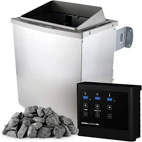 Saunaofen Suleno Pori 9,0 kW mit wählbarer Saunasteuerung und 20 kg Steinkapazität