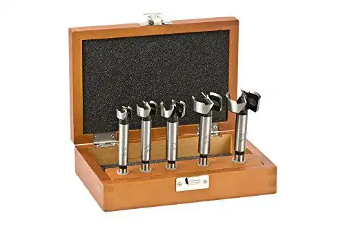 Forstnerbohrer-Satz mit Holzbox, 5-teilig, für präzise Bohrungen