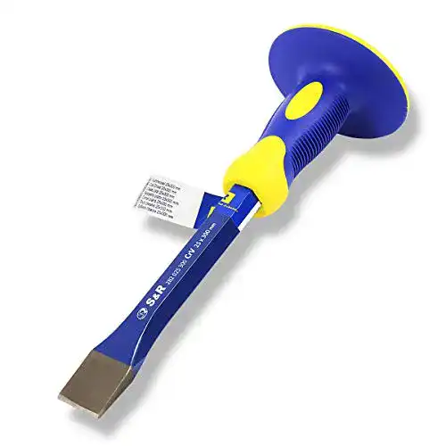 Fliesenmeißel S&R Flachmeißel mit Handschutz 25 x 300 mm