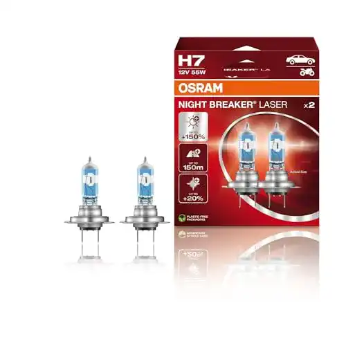 H7-Birne Osram Night Breaker Laser next Generation mit +150% Helligkeit