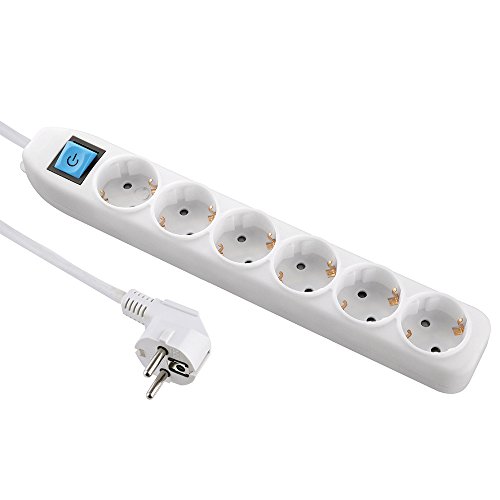 6-fach-Steckdosenleiste Electraline 62270 mit Schalter und 1,5 m Kabel