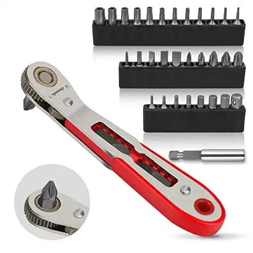 Mini Ratschen Set von Hakkin mit 34 Ratschenschlüsseln und 1/4 Zoll