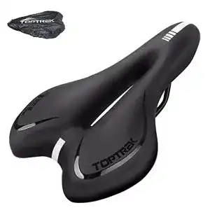 Fahrradsattel Toptrek mit Gelüberzug für MTB – Bequemer Hohl-Sattel