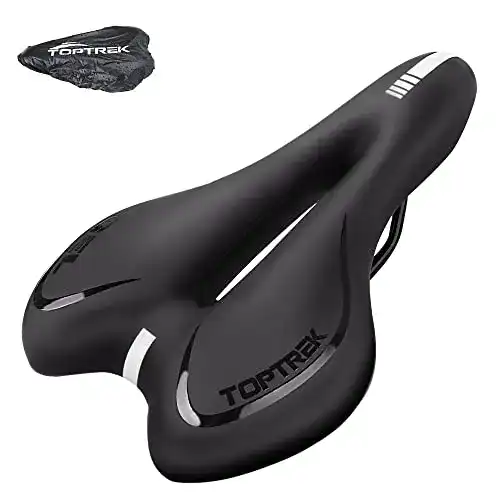 Fahrradsattel Toptrek mit Gelüberzug für MTB – Bequemer Hohl-Sattel