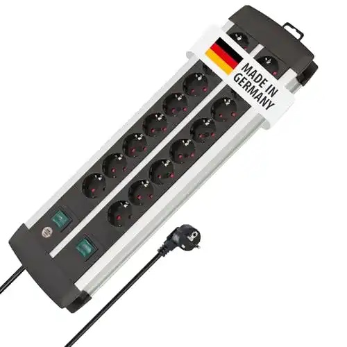 Steckdosenleiste mit Fußschalter von Brennenstuhl – Premium-Alu-Line
