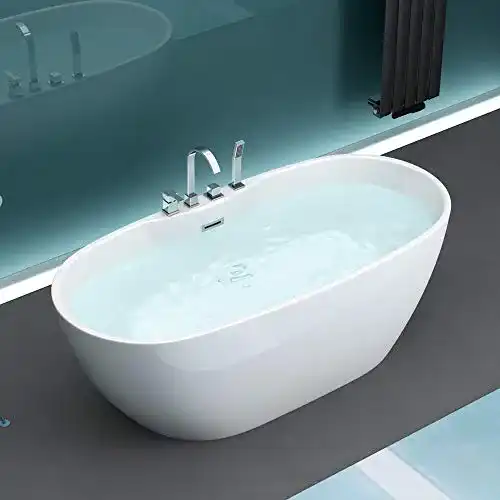 Acryl Badewanne Mai & Mai freistehend mit Armatur, 170x80x60 cm