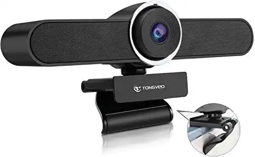 Webcam mit Lautsprecher Tongveo Weitwinkel und Mikrofon für Videokonferenzen