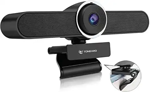 Webcam mit Lautsprecher Tongveo Weitwinkel und Mikrofon für Videokonferenzen