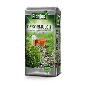 Rindenmulch Plantop Dekor 50 Liter Steingrau für Gartenpflege