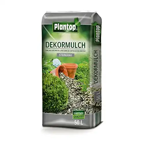 Rindenmulch Plantop Dekor 50 Liter Steingrau für Gartenpflege