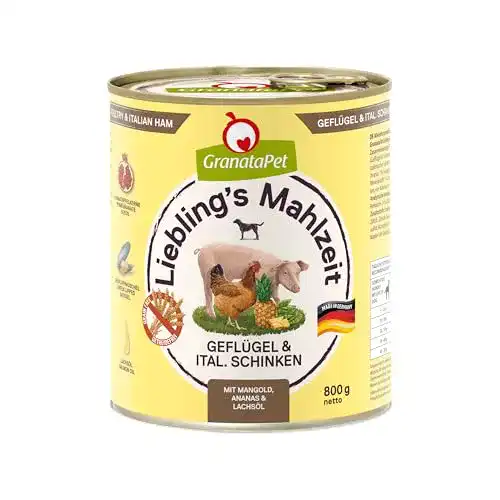 Hundefutter GranataPet Liebling’s Mahlzeit Geflügel und italienischer Schinken