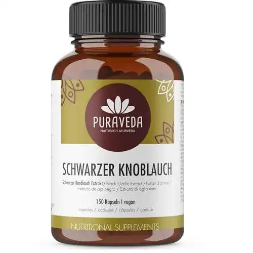 Schwarze Knoblauch Kapseln von Puraveda – Hochdosierter Extrakt