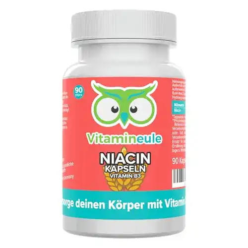 Vitamin B3 Niacin Kapseln 500mg, flush free Laborgeprüfte Qualität