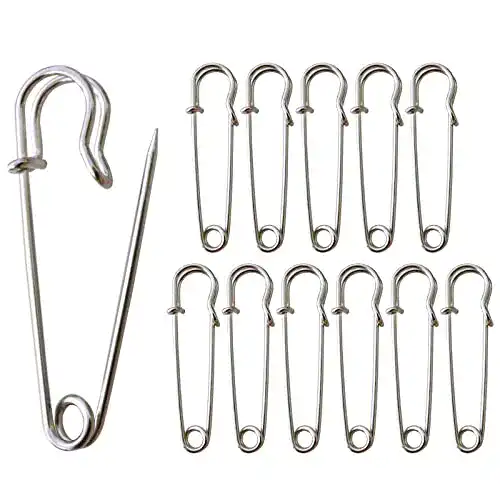 Sicherheitsnadeln Redamancy, 12 Stück Kilt Nadeln, 63 mm aus rostfreiem Stahl