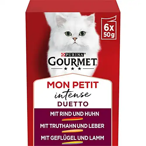 Gourmet Katzenfutter Purina Mon Petit Duetto Intense im Sorten-Mix 8er Pack