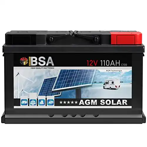 AGM-Batterie 110Ah BSA für Solaranwendungen und Wohnmobile
