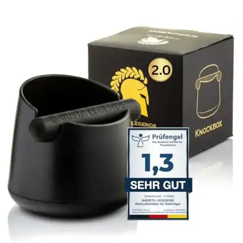 Abklopfbehälter Barista Legends für Siebträger in mattschwarz