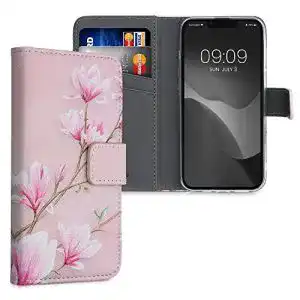 Kwmobile Wallet Case für iPhone 13 Mini Schutzhülle mit Kartenfächern und Standfunktion