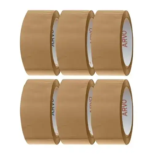 ARVO Paketklebeband – 6 Rollen braunes Paketband für Verpackungsbedürfnisse