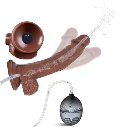 Squirting Dildo mit Vibrationsfunktion und Saugnapf