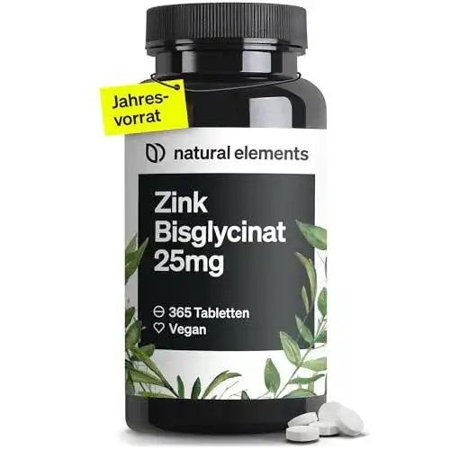 Zink Tabletten 25mg – 365 vegane Tabletten für Immunsystem und Haut