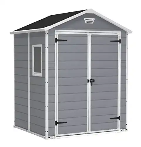 Keter Gartenhaus Manor 6x5DD wetterfest mit 4,8 m³ Stauraum