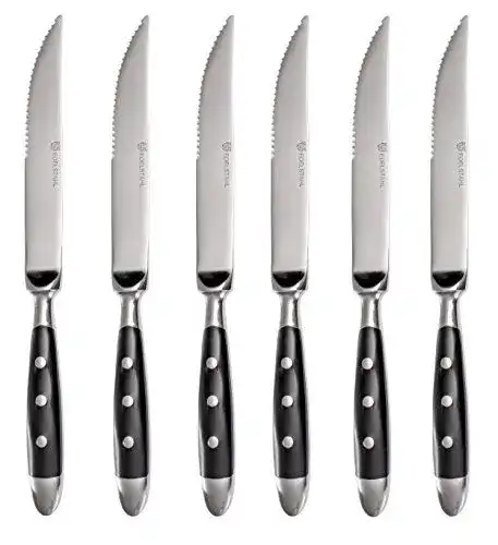 Steakmesser von Gräwe, 6 Stück, Serie Nürnberg, geschmiedet