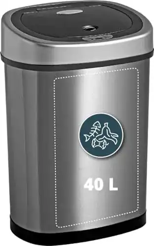 Sensor-Mülleimer Homra Fonix 40L aus Edelstahl mit Soft-Close-Funktion