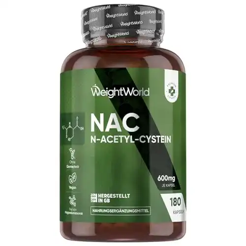 N-Acetylcystein Kapseln von Weightworld – 180 vegane Kapseln mit 600 mg