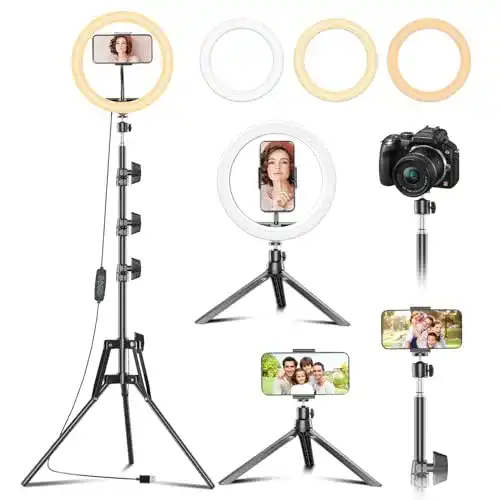 Handy Stativ mit Ringlicht Peyou 12 Zoll LED Ring Light