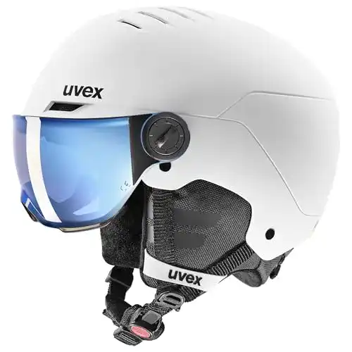 Uvex Skihelm Rocket jr Visor für Kinder, robuster Schutzhelm