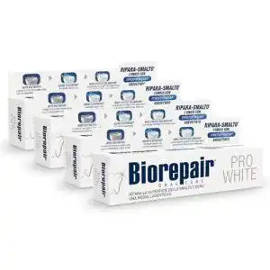 Biorepair Pro White Zahnpasta, 4 Packungen à 60 ml
