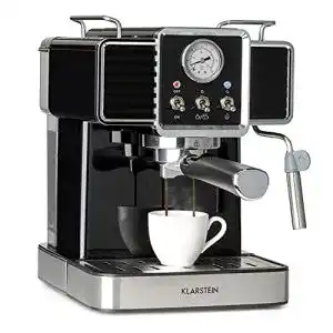 Klarstein Gusto Classico Espressomaschine mit 20 Bar Druck und 1,5 L Wassertank